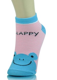 HAPPY FROG PIN STRIPED LOW CUT SOCKS style 2