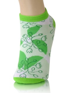 TULIPS AND OVERLAPPING HEARTS LOW CUT SOCKS style 2