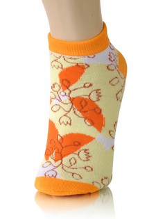 TULIPS AND OVERLAPPING HEARTS LOW CUT SOCKS style 3