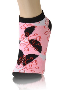 TULIPS AND OVERLAPPING HEARTS LOW CUT SOCKS style 4