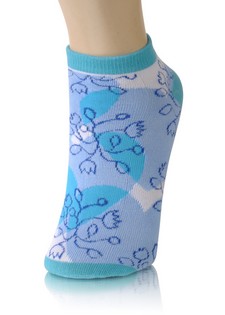 TULIPS AND OVERLAPPING HEARTS LOW CUT SOCKS style 5