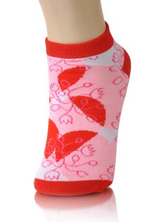 TULIPS AND OVERLAPPING HEARTS LOW CUT SOCKS style 6