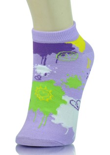 OUTLINES AND PAINTBALL SPLATTER LOW CUT SOCKS style 2