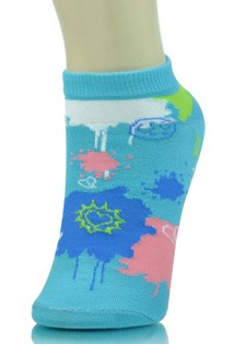 OUTLINES AND PAINTBALL SPLATTER LOW CUT SOCKS style 3