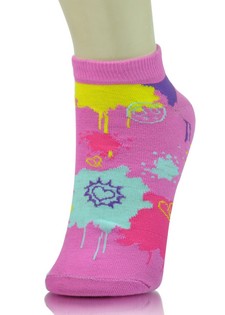 OUTLINES AND PAINTBALL SPLATTER LOW CUT SOCKS style 4