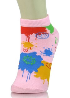 OUTLINES AND PAINTBALL SPLATTER LOW CUT SOCKS style 5