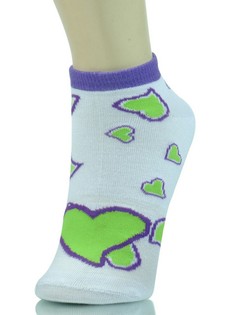 TWO TONED HEARTS LOW CUT SOCKS