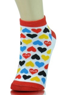 REPEATING HEARTS LOW CUT SOCKS