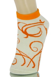 CALLIGRAPHY CURLY Q'S LOW CUT SOCKS