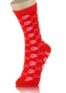 PROFILE SKULL AND CROSS BONES CREW SOCKS style 4