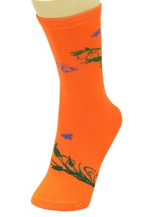 BUTTERFLIES AND PEACOCK FEATHERS CREW SOCKS style 2
