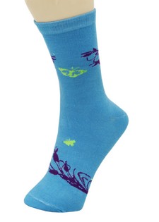 BUTTERFLIES AND PEACOCK FEATHERS CREW SOCKS style 5