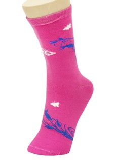 BUTTERFLIES AND PEACOCK FEATHERS CREW SOCKS style 6