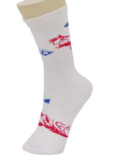 BUTTERFLIES AND PEACOCK FEATHERS CREW SOCKS