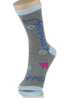 VINES AND BUTTERFLIES CREW SOCKS style 2