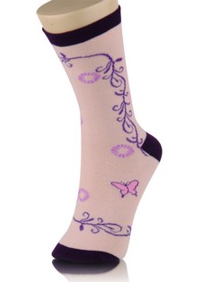 VINES AND BUTTERFLIES CREW SOCKS style 3