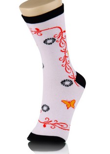 VINES AND BUTTERFLIES CREW SOCKS style 4