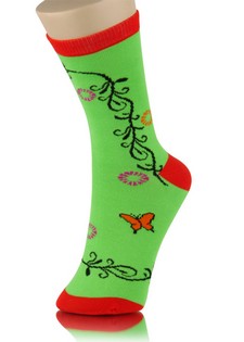 VINES AND BUTTERFLIES CREW SOCKS style 5