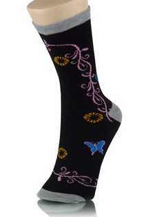 VINES AND BUTTERFLIES CREW SOCKS style 6