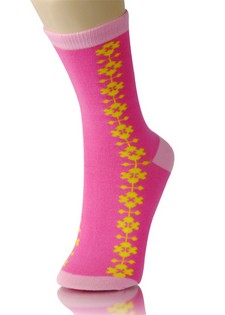 TATTOO FLORAL BANDING CREW SOCKS style 2