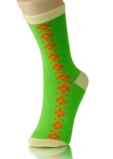 TATTOO FLORAL BANDING CREW SOCKS style 4