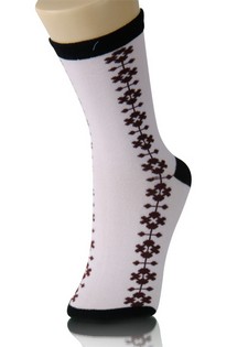 TATTOO FLORAL BANDING CREW SOCKS style 6