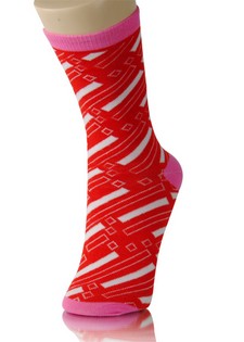 FALLING BRICK PATTERN CREW SOCKS style 5