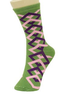 OVERLAPPING DIAMONDS CREW SOCKS style 6