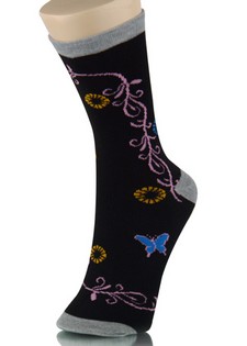 VINES AND BUTTERFLIES CREW CUT SOCKS style 2