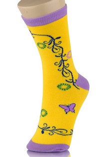 VINES AND BUTTERFLIES CREW CUT SOCKS style 3