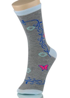 VINES AND BUTTERFLIES CREW CUT SOCKS style 4