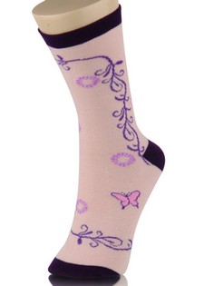 VINES AND BUTTERFLIES CREW CUT SOCKS style 5