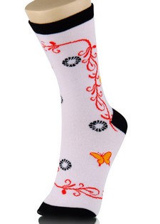 VINES AND BUTTERFLIES CREW CUT SOCKS style 6