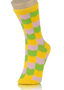 3-D CHECKERBOARD CREW SOCKS style 2
