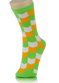 3-D CHECKERBOARD CREW SOCKS style 4
