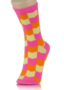 3-D CHECKERBOARD CREW SOCKS style 5