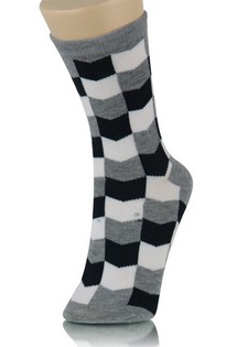 3-D CHECKERBOARD CREW SOCKS style 6