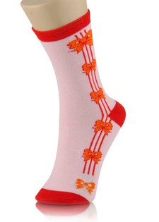 RIBBONS AND BOWS CREW SOCKS style 2