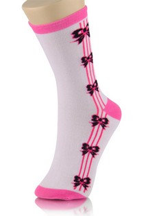 RIBBONS AND BOWS CREW SOCKS style 5