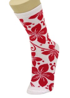HIBISCUS FLOWER CREW CUT SOCKS style 3