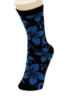 HIBISCUS FLOWER CREW CUT SOCKS style 5