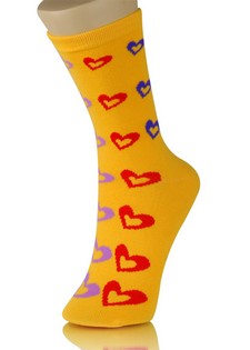HEART COLUMNS CREW SOCKS style 4