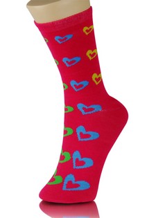 HEART COLUMNS CREW SOCKS style 6