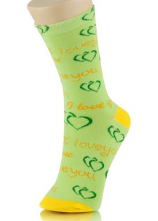 DOUBLE HEART I LOVE YOU CREW CUT SOCKS style 6