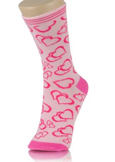 DOUBLE HEARTS CREW SOCKS style 3