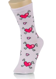 HEART AND CROSS BONES CREW SOCKS style 2