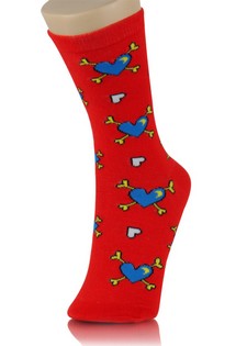 HEART AND CROSS BONES CREW SOCKS style 5