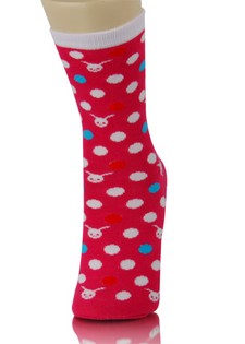 BUNNIES AND POLKA DOTS CREW SOCKS style 6