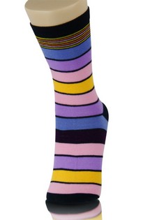 BOLD STRIPE CREW CUT SOCKS style 6