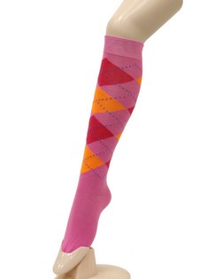 PASTEL ARGYLE PRINTED KNEE HIGH SOCKS style 2